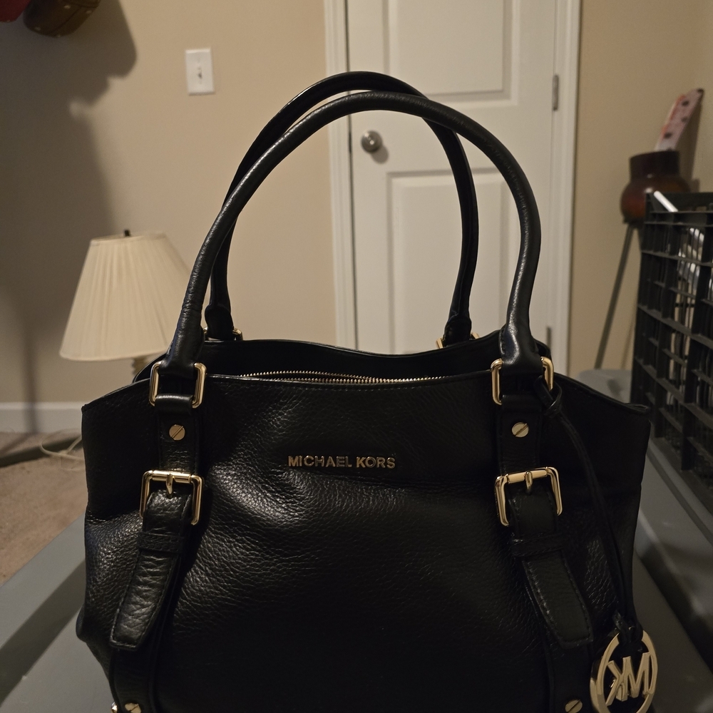 Michael Kors Black Tote with Gold Accents - Picture 4 of 5
